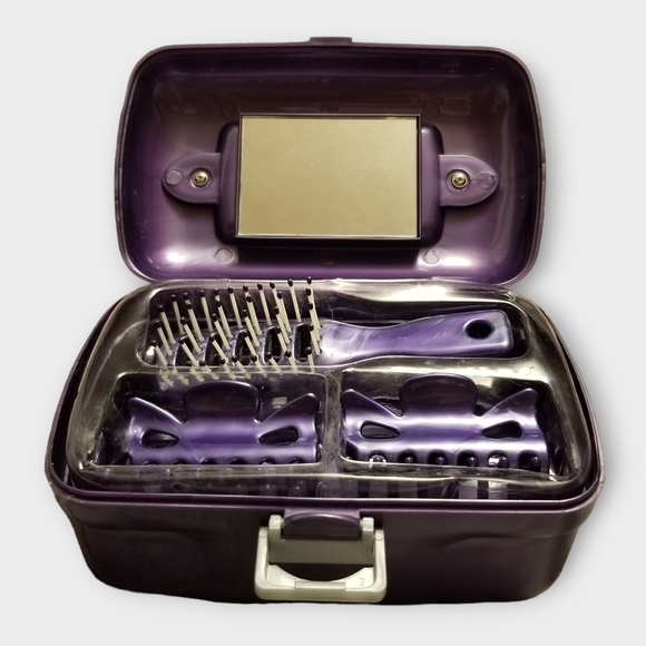 Mini Hairbrush/Claw Clips Kit, Purple - Picture 3 of 5